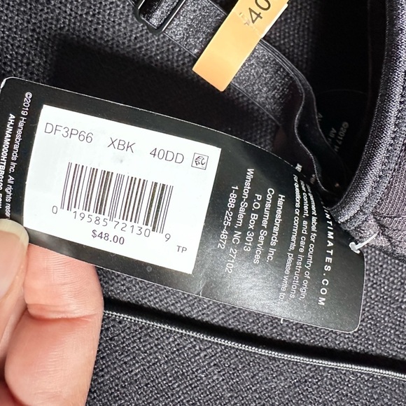 BRA 40DD Bali Black 3P66 Underwire Front closure Fully Adjustable 3443 AF - Picture 4 of 12